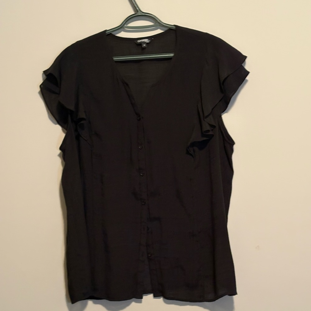 George really nice black blouse. Flutter sleeves. Size 3X